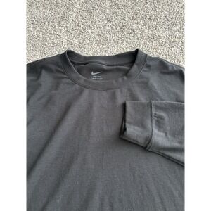 Men's Nike One Dark Gray Long Sleeve Cotton Stretch Shirt Size XS Soft